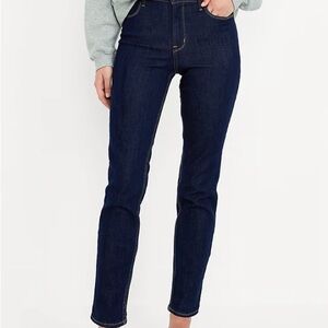 Old Navy Women's Straight Leg Dark Blue Jeans